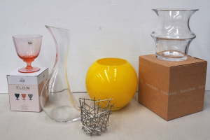 Lot 201 - Mixed Group lot inc Alessi Stainelss steel Blow up small basket by Fra