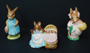 Lot 202 - 3 x Vintage Beatrix Potter Ceramic figures inc Beswick Mrs Flopsy Bunn