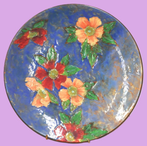 Lot 221 - Royal Doulton ('A' marked) Wild Roses hand painter charger 34cm D