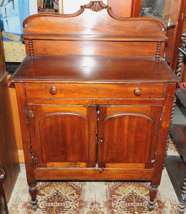 Lot 4 - c1880s Victorian Cedar Kitchen Chiffonier - shield cupboards to lower w