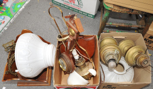 Lot 33 - Mixed vintage lot of 2 boxes + carved maple fireside box inc 2 x milk g