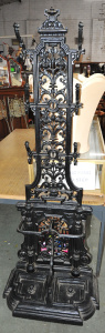 Lot 37 - Colebrooke Dale style heavy Cast Iron Hall Stand with cast drip trays