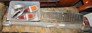 Lot 45 - Group of vintage Holden parts inc tail lights, head light surrounds, hu