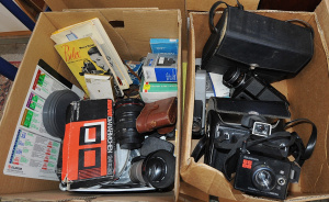 Lot 49 - 2 x Boxes of Vintage Film & Super 8 Cameras incl Polaroid EE 88 Lan
