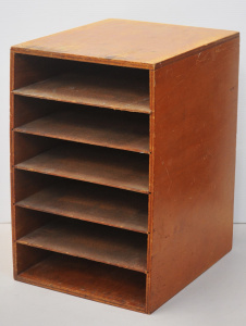 Lot 68 - Vintage document filing shelf unit - 50cm H