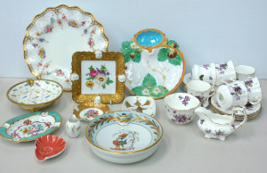 Lot 95 - Group lot of Ceramics inc 19th Century Minton Majolica Strawberry Serve
