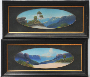 Lot 111 - Artist unknown (Hayden) pair Framed c1900 20s Oil Paintings - Mountain