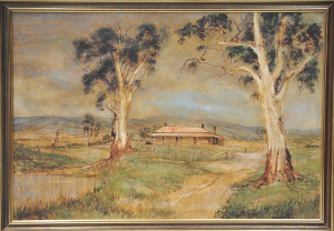 Lot 112 - Nathan Rich (Active c1970 - 80s) Large framed Watercolour - The Countr