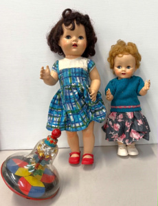 Lot 130 - 2 x 1950s hard plastic dressed walker Dolls incl Pedigree, tallest 53c