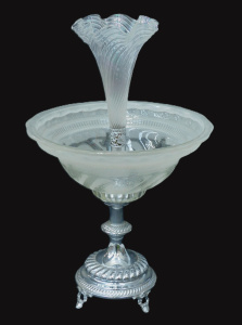 Lot 131 - Vintage Centre piece Single Epergne - Silverplate Base & Column w