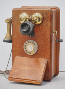Lot 150 - Vintage hand cranked wall mountable telephone badged Commonwealth of A