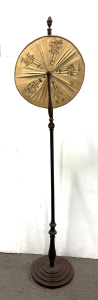 Lot 152 - Victorian adjustable pole screen with round embroidered screen, round