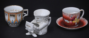 Lot 178 - Group of c1900 ceramics inc Uncle Toby figural shaving mug (16cm W), d