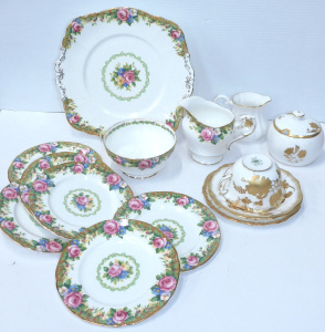 Lot 201 - Group lot English China inc inc Hammersley Gilt Trio, Abbeydale Gilt c
