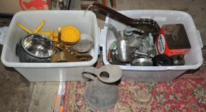 2x Boxes of Mixed Items & Tools incl Vinrtage Kitchen Scales, Assorted Hardw