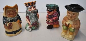 4 Vintage Character Toby Jugs - Shorter & Sons Father Neptune & Highway