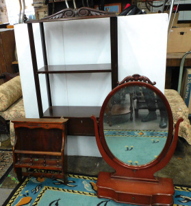 Lot 038 - Group of vintage 1980s furniture inc kitchen wall hanging unit, 2 open