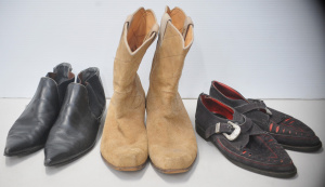 Lot 041 - 3 x Pairs of Vintage Mens Shoes incl RM Williams Longhorn Suede Boots,