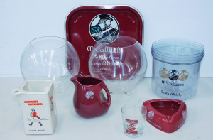 Lot 092 - Group of branded whisky barware inc Johnnie Walker jug (Huntley), McCa