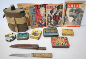 Lot 096 - Group lot of Blokey vintage inc World War I Blue Enamel & Cork sto