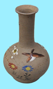 Lot 105 - Lot of Japanese Items incl Miniature Ceramic Vase AF, Small Wooden Tri