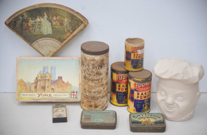Lot 108 - Group of vintage branded containers inc MacRobertson's Old Gold Choc F
