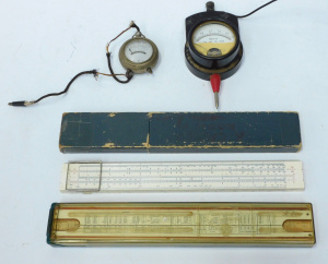 Lot 113 - 2 x vintage cased slide rules (Faber-Castell 30 5cm L, Sun) and 2 x vi