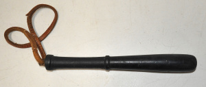 Lot 169 - Vintage Heavy Rubber Police Truncheon - metal loop to end w leather sl