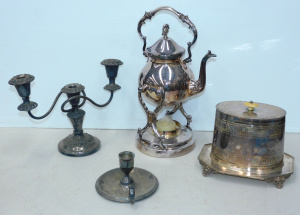 Lot 180 - 3 pieces of EPNS inc vintage bisquit tin made by Philip Ashbury &