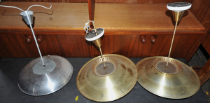 3 x 1950s Flying Saucer Style Ceiling Lights incl 1 x Chrome & 2 x Gold Colo