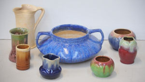 Group lot Australian Pottery - Remued & Melrose inc Melrose Large Twin handl
