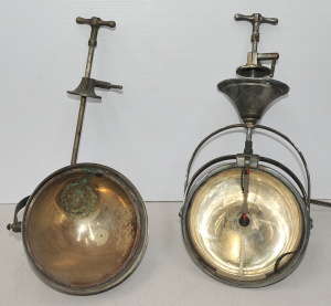 Pair vintage Chrome plated Spotlights - possibly Nautical, 1 near complete w mou