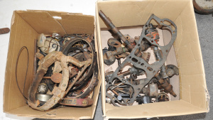 Lot 050 - Large lot of 2 boxes lot of vintage car parts and accessories inc Mode