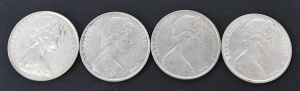 Lot 158 - 4 x 1966 silver Australian Currency Round Fifty cent coins