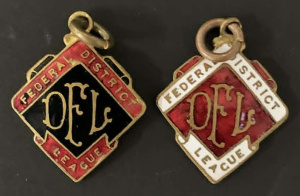 Lot 159 - 2 x vintage Enamel Australian Rules Football Federal District League M