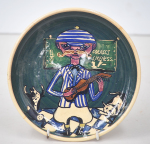 Lot 200 - Dorian Sands (Tom Sanders) Australian Pottery Plate with comical scene