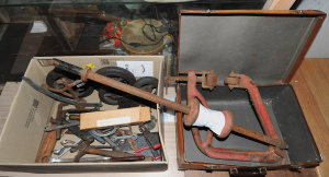 Lot 009 - 2 x Boxes of Tools & 2 x Metal Turning Tools incl Boxed One Sling