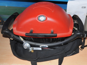 Lot 017 - Modern Weber Baby Q Portable Barbeque w Case & Manual