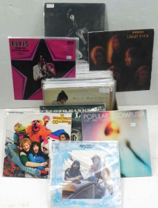 Lot 028 - Group of vintage vinyl LP records inc Elvis, Poco, The Great Space Coa