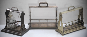 Lot 069 - 3 x vintage EPNS tantalus decanter holders inc engraved Hamilton Picni