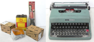 Lot 070 - Mixed group lot inc Olivetti Lettera 32 portable typewriter (no case)