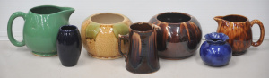 Lot 085 - Group of 7 pieces vintage Bendigo Pottery inc vases, pots and jugs inc