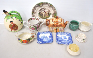 Lot 097 - Group lot of Vintage English & other Ceramics inc Teal mottled gla