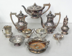 Lot 183 - Group lot Quality EPNS inc 5 pce Hardy Bros England Tea- Coffee Set, S