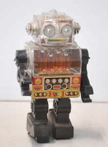 Vintage Horikawa Japanese Tin & Plastic Toy Space Robot - Piston Man - marke