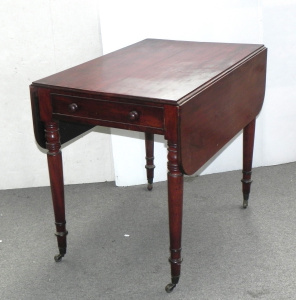 Lot 003 - Vintage c1900 Oak Dropside Table w long Drawer to end end & faux d