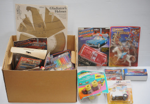 Lot 009 - Large group of vintage packaged and carded toys inc die-cast and plast