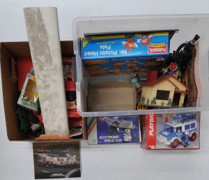 Lot 015 - Large lot of 2 boxes of vintage kids items inc LEGO, Star Bean Home Ru