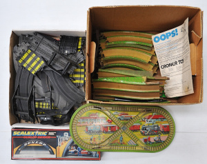 Lot 020 - Vitnage Louis Marx pressed tin race track c1930s, Technofix pressed ti