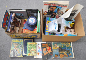 Lot 022 - Mixed group of 2 boxes inc boxed Samsung Full HD Camcorder, vintage to
